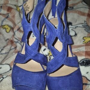 Blue Suede Women's Sandals